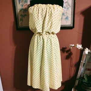 💛🐤🌼 Adorable Hand Made Daffodil Sunflower Yellow & Black Polka Dots - S/M